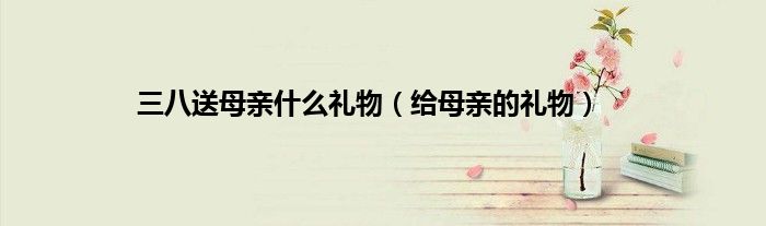 三八送母亲什么礼物（给母亲的礼物）