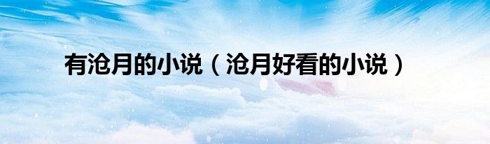 有沧月的小说(沧月好看的小说)