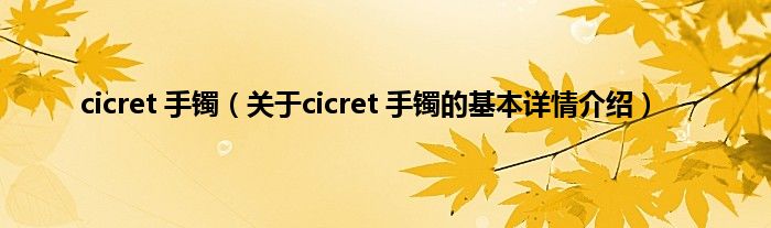cicret 手镯（关于cicret 手镯的基本详情介绍）