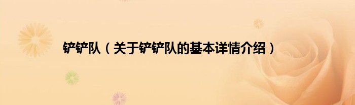 铲铲队（关于铲铲队的基本详情介绍）