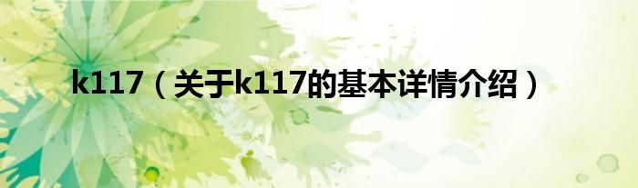 k117（关于k117的基本详情介绍）