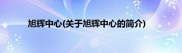 旭辉中心(关于旭辉中心的简介)