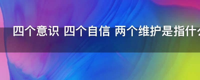 四个意识 四个自信 两个维护是指什么